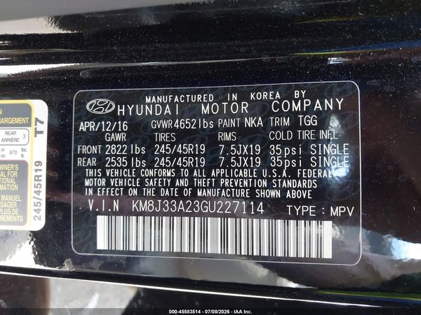 2016 HYUNDAI TUCSON SPORT