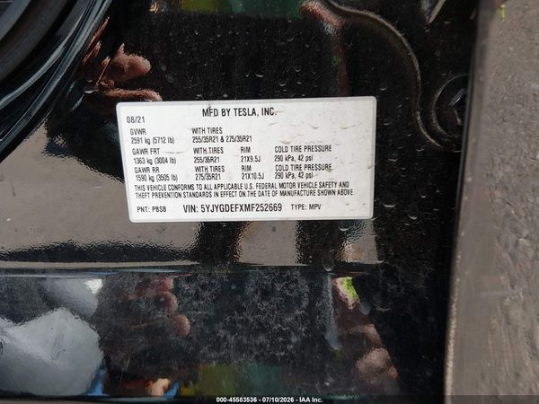2021 TESLA MODEL Y