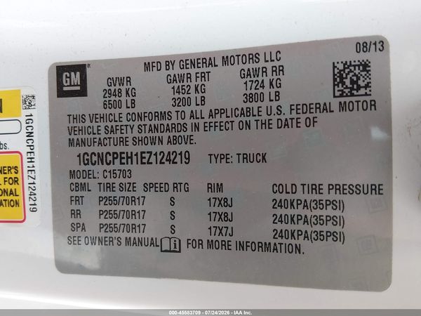 2014 CHEVROLET SILVERADO 1500 WORK TRUCK — I9