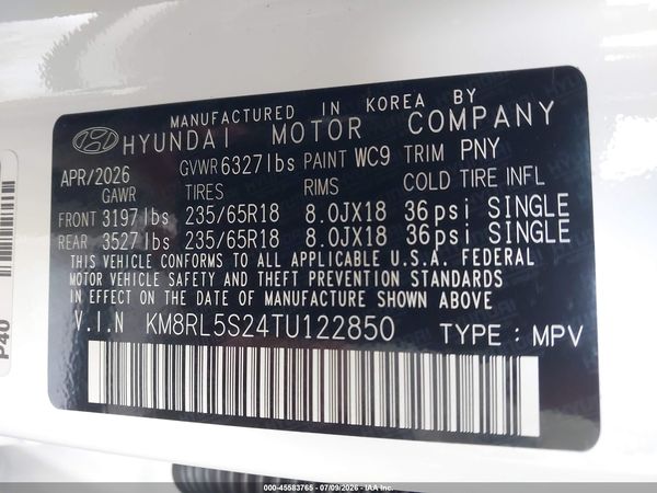 2026 HYUNDAI PALISADE SEL 8P