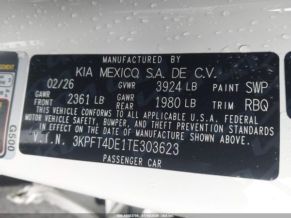 2026 KIA K4 LXS