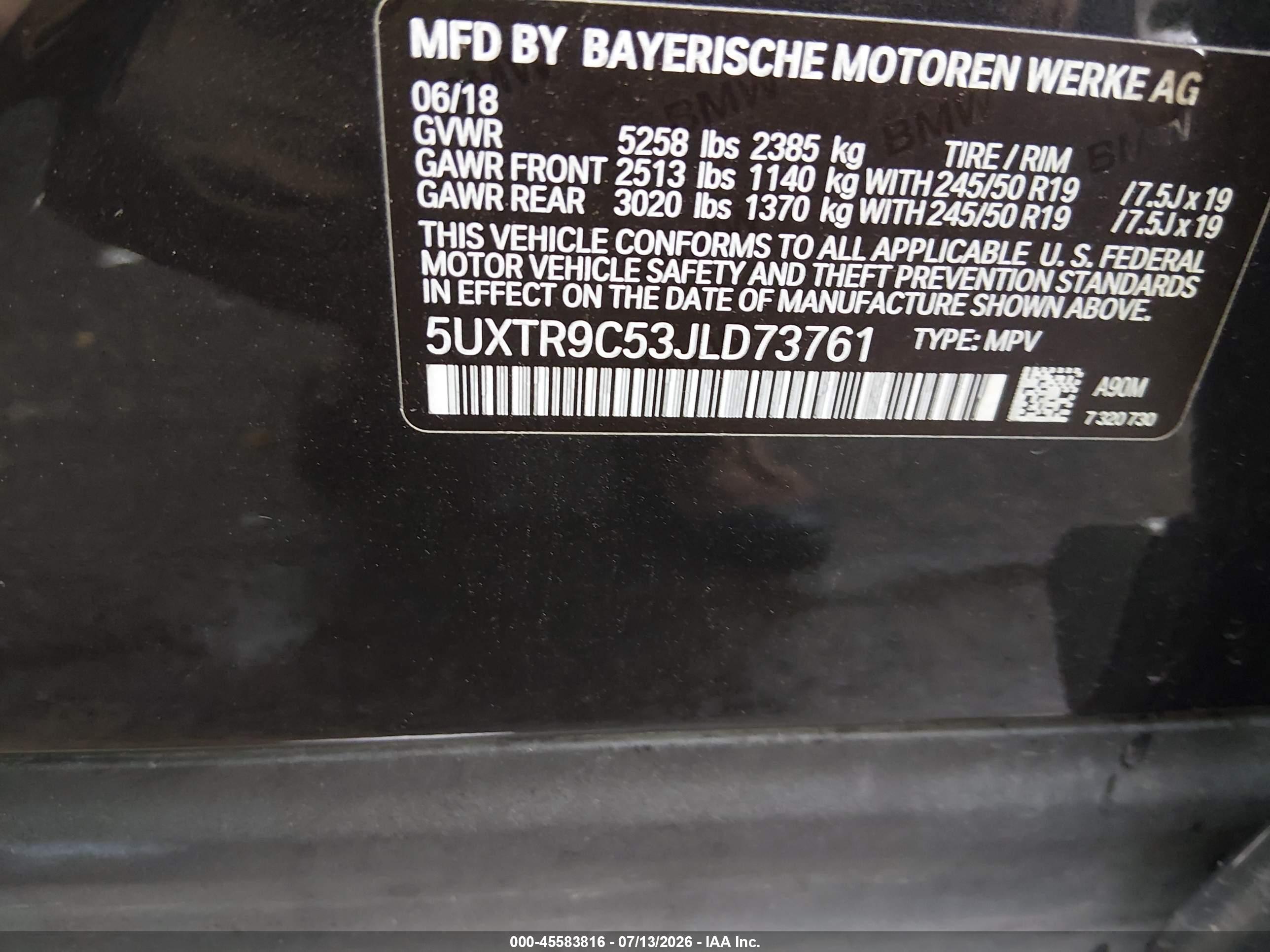 2018 BMW X3 XDRIVE30I