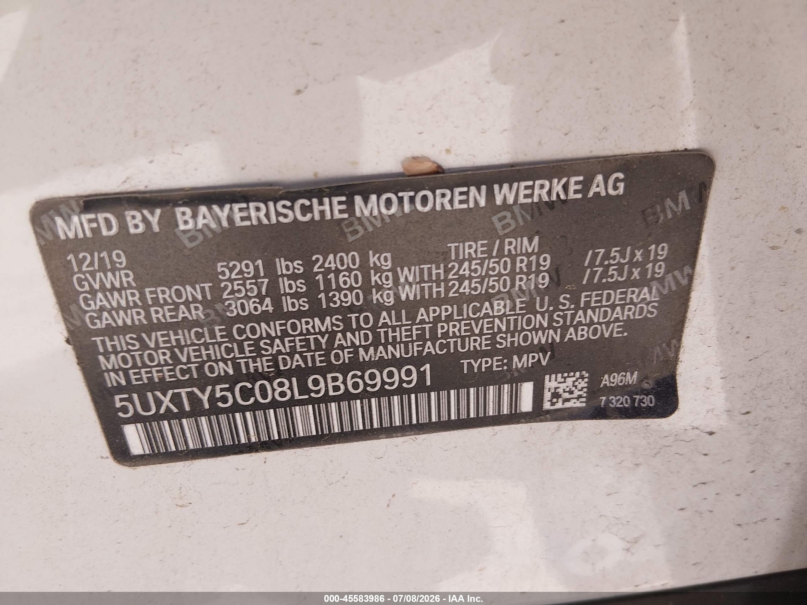 2020 BMW X3 XDRIVE30I