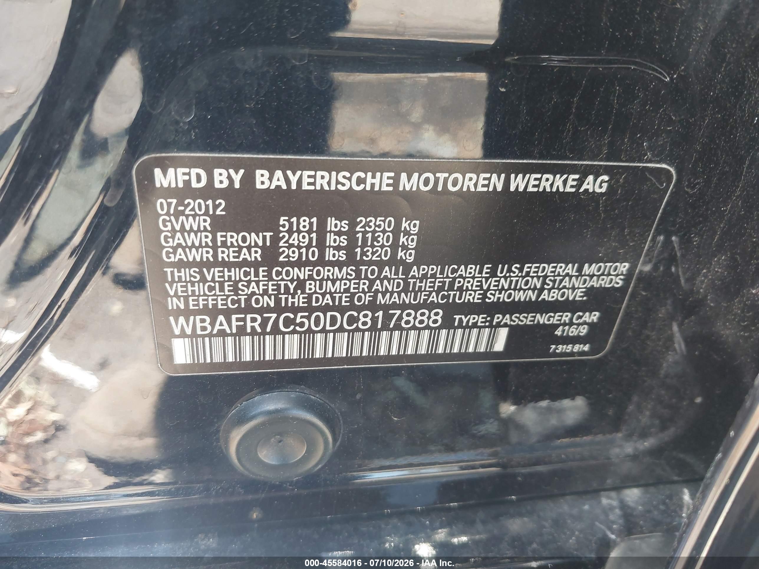 2013 BMW 535I