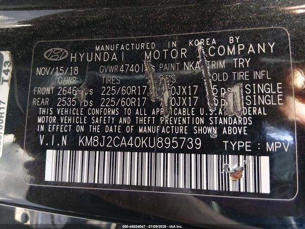 2019 HYUNDAI TUCSON SE