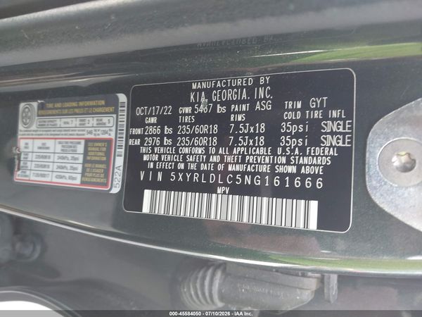 2022 KIA SORENTO X-LINE S