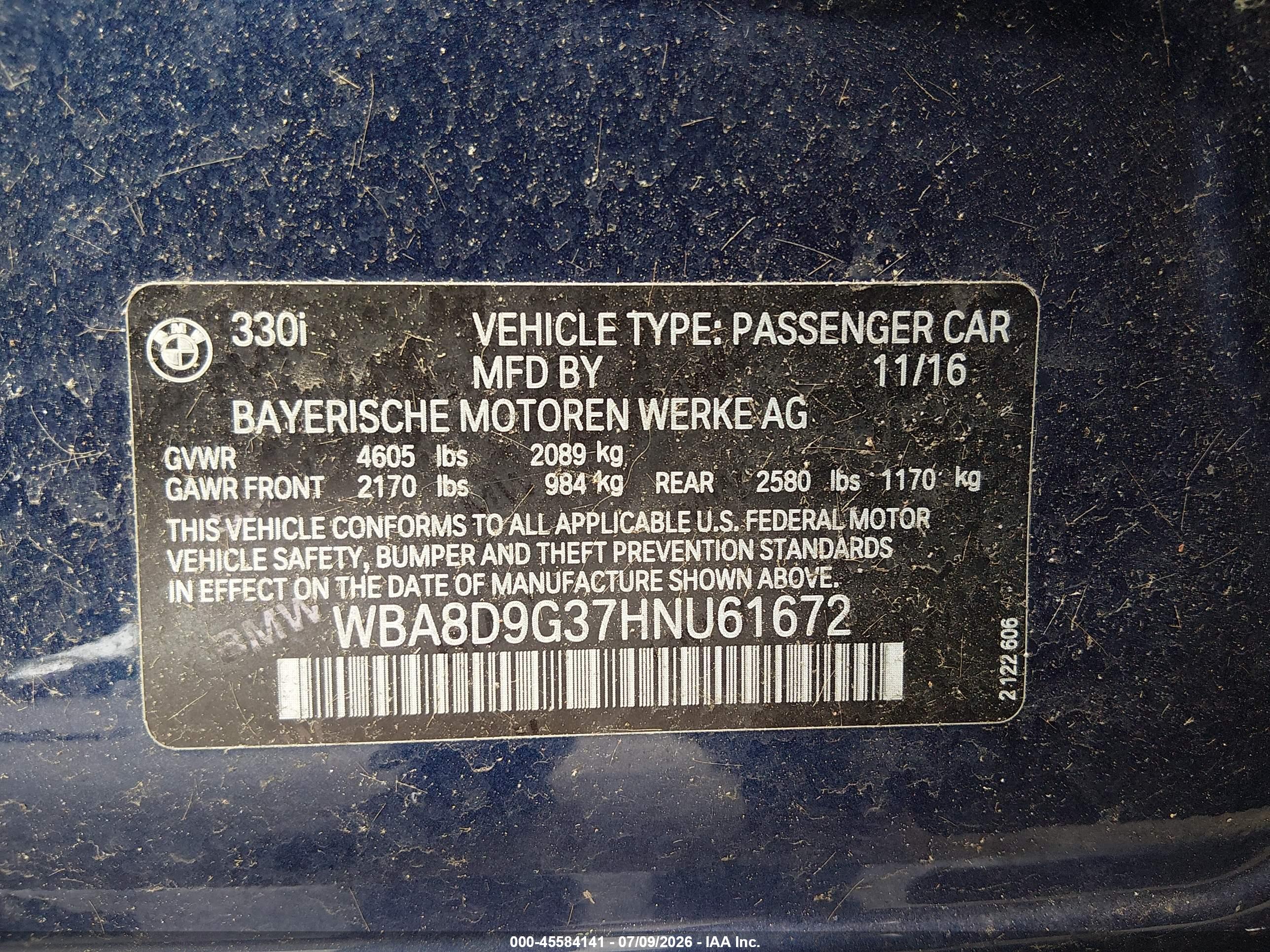2017 BMW 330I XDRIVE