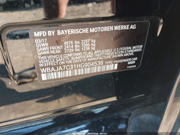 2017 BMW 530I XDRIVE — I9