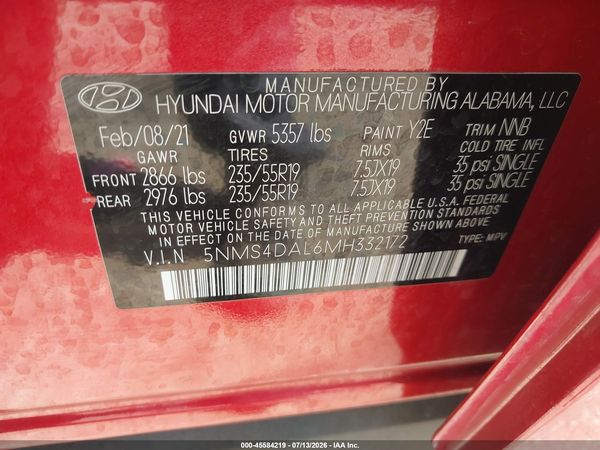 2021 HYUNDAI SANTA FE LIMITED