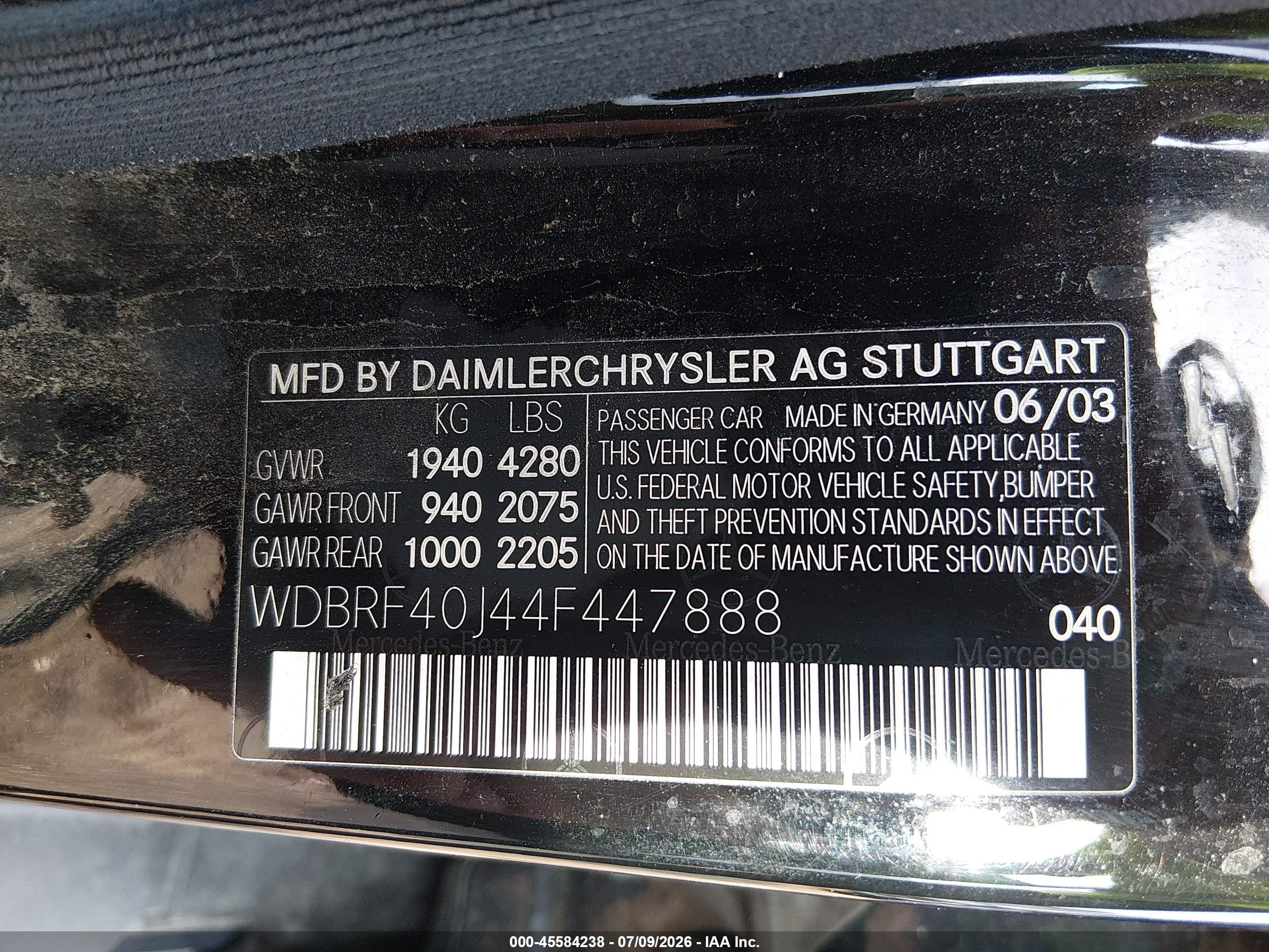 2004 MERCEDES-BENZ C 230 C230