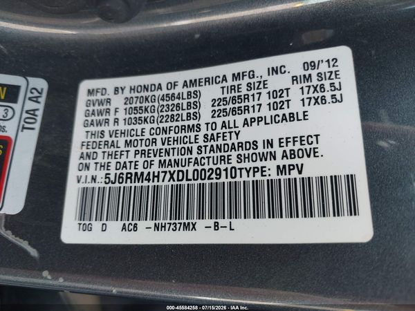 2013 HONDA CR-V EX-L