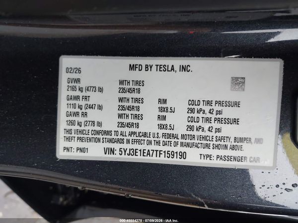 2026 TESLA MODEL 3