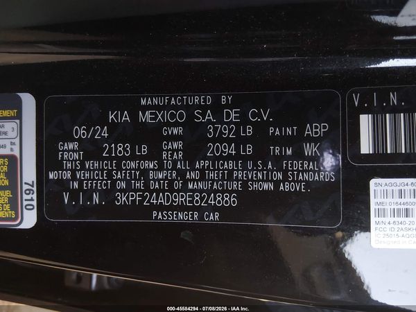 2024 KIA FORTE LXS