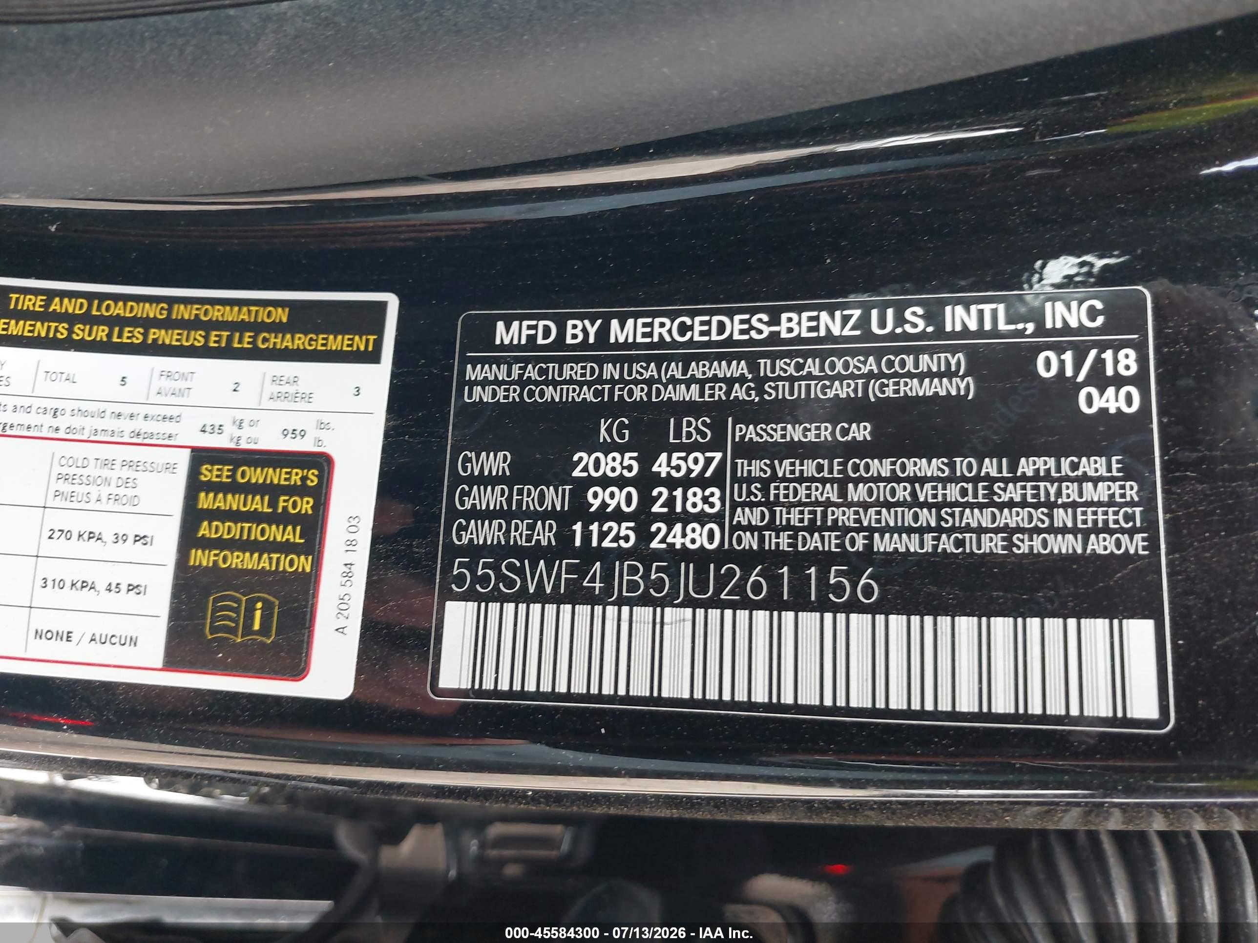 2018 MERCEDES-BENZ C 300 C300