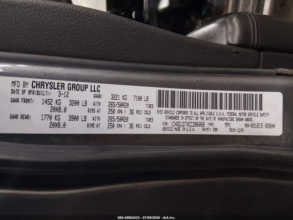 2012 DODGE DURANGO CREW