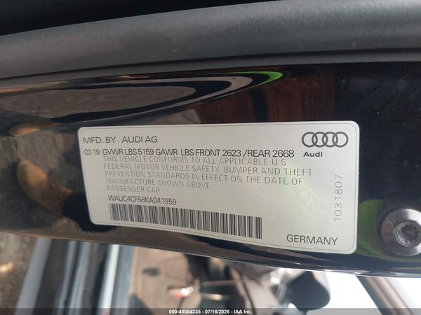 2019 AUDI S5 3.0T PREMIUM