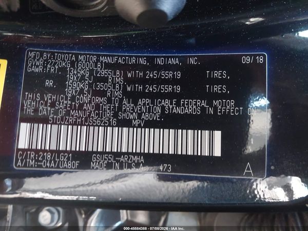 2018 TOYOTA HIGHLANDER SE