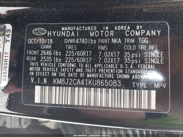 2019 HYUNDAI TUCSON SE