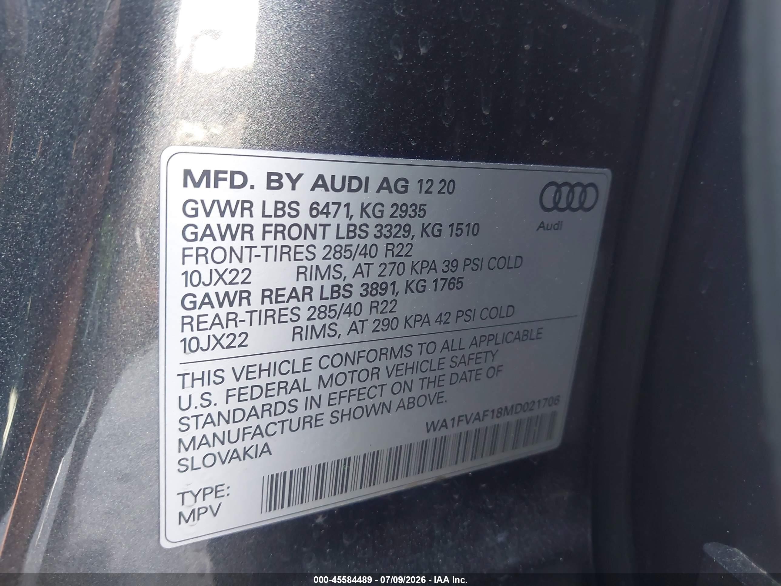 2021 AUDI Q8
