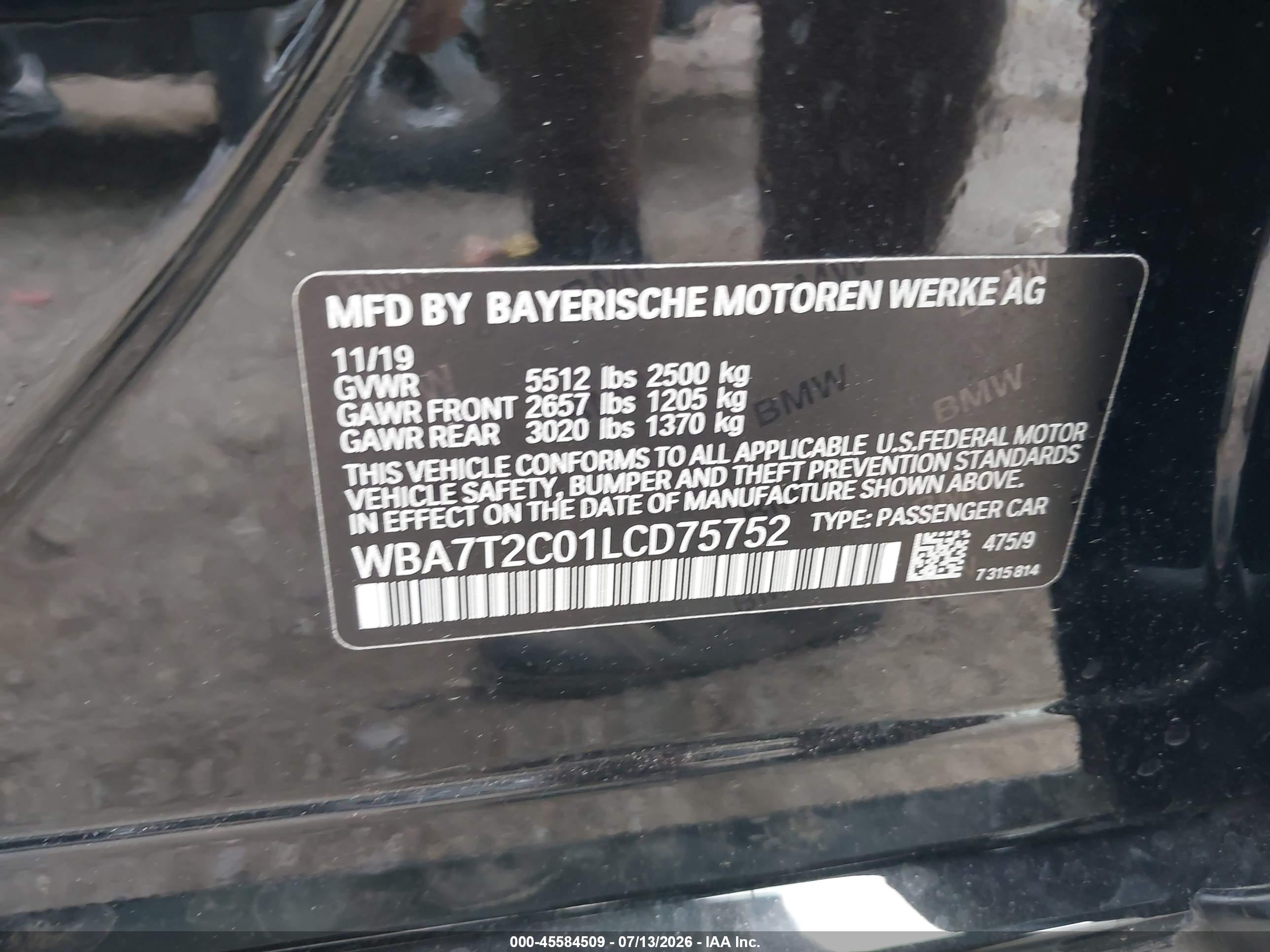 2020 BMW 740I