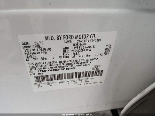 2019 FORD EDGE SEL