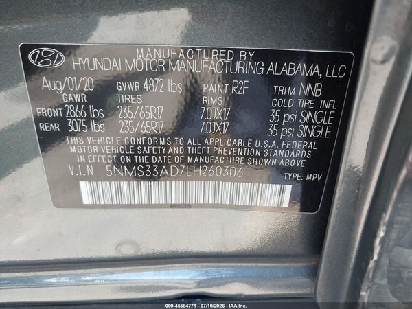 2020 HYUNDAI SANTA FE SEL