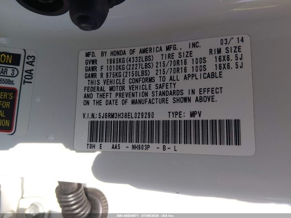 2014 HONDA CR-V LX