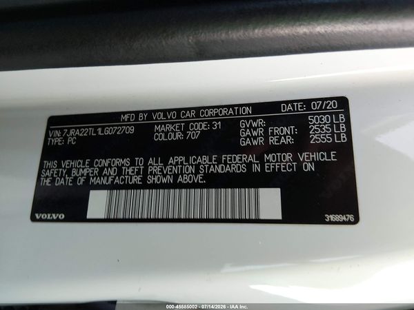 2020 VOLVO S60 T6 INSCRIPTION