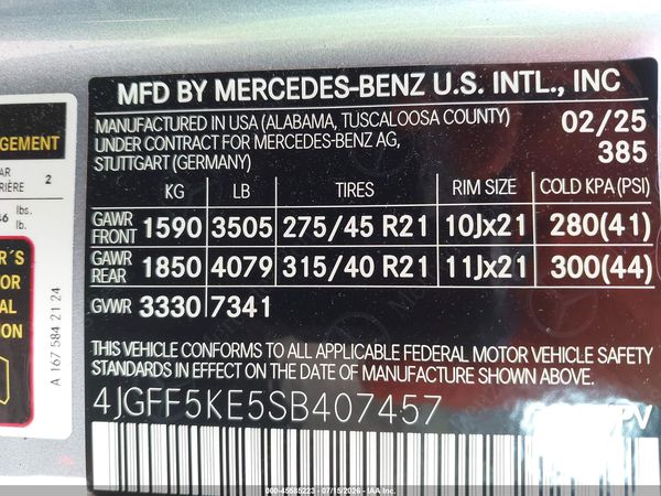 2025 MERCEDES-BENZ GLS 450 4MATIC