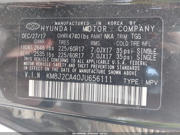 2018 HYUNDAI TUCSON SE