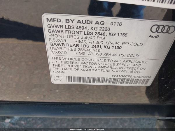 2016 AUDI Q3 2.0T PREMIUM PLUS