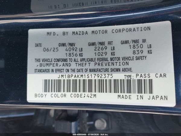 2025 MAZDA MAZDA3 2.5 S SELECT SPORT