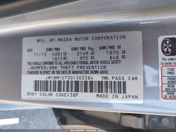 2016 MAZDA MAZDA3 I SPORT
