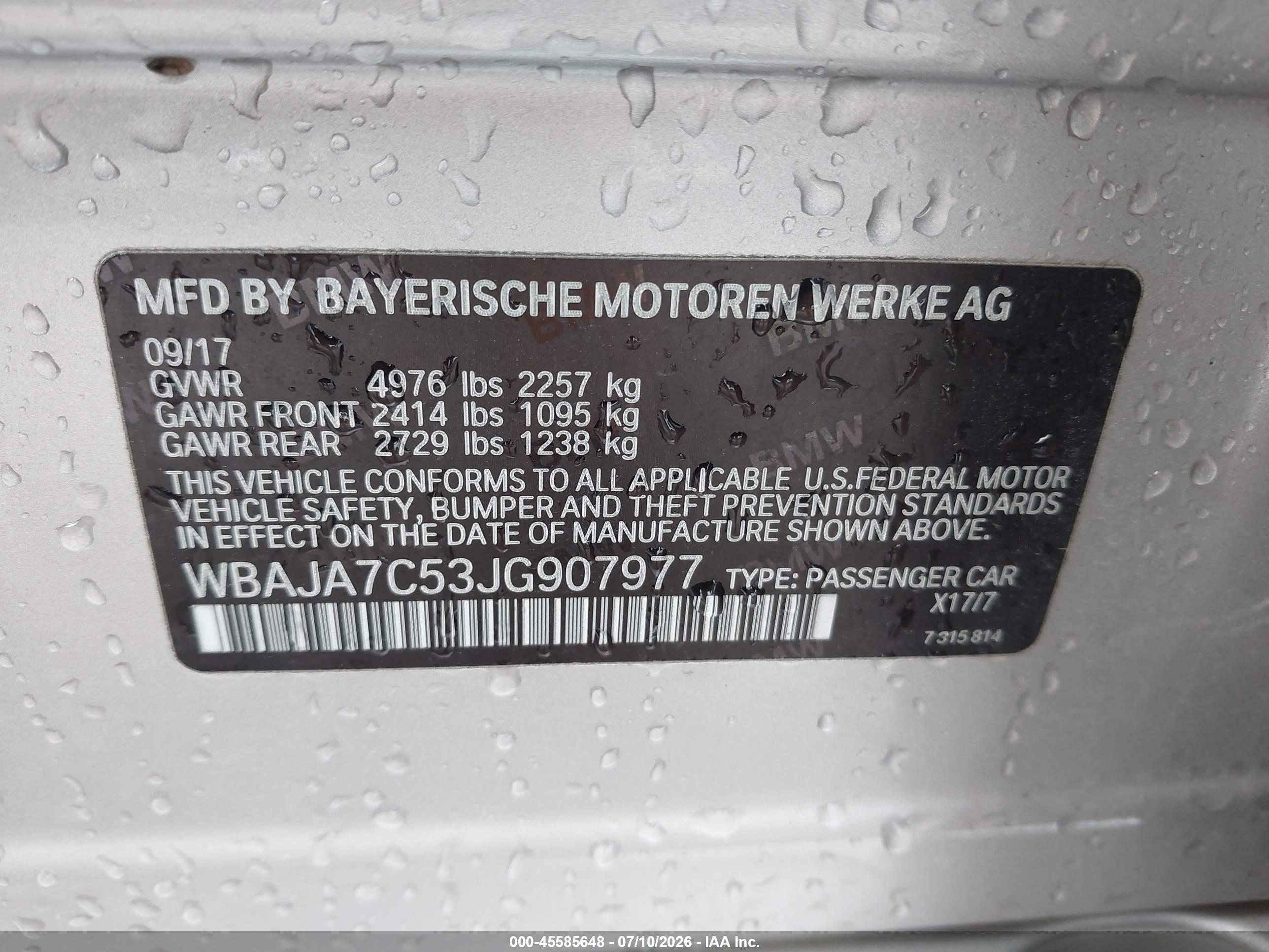 2018 BMW 530I XDRIVE