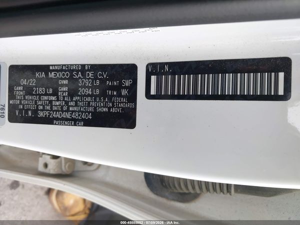 2022 KIA FORTE LXS