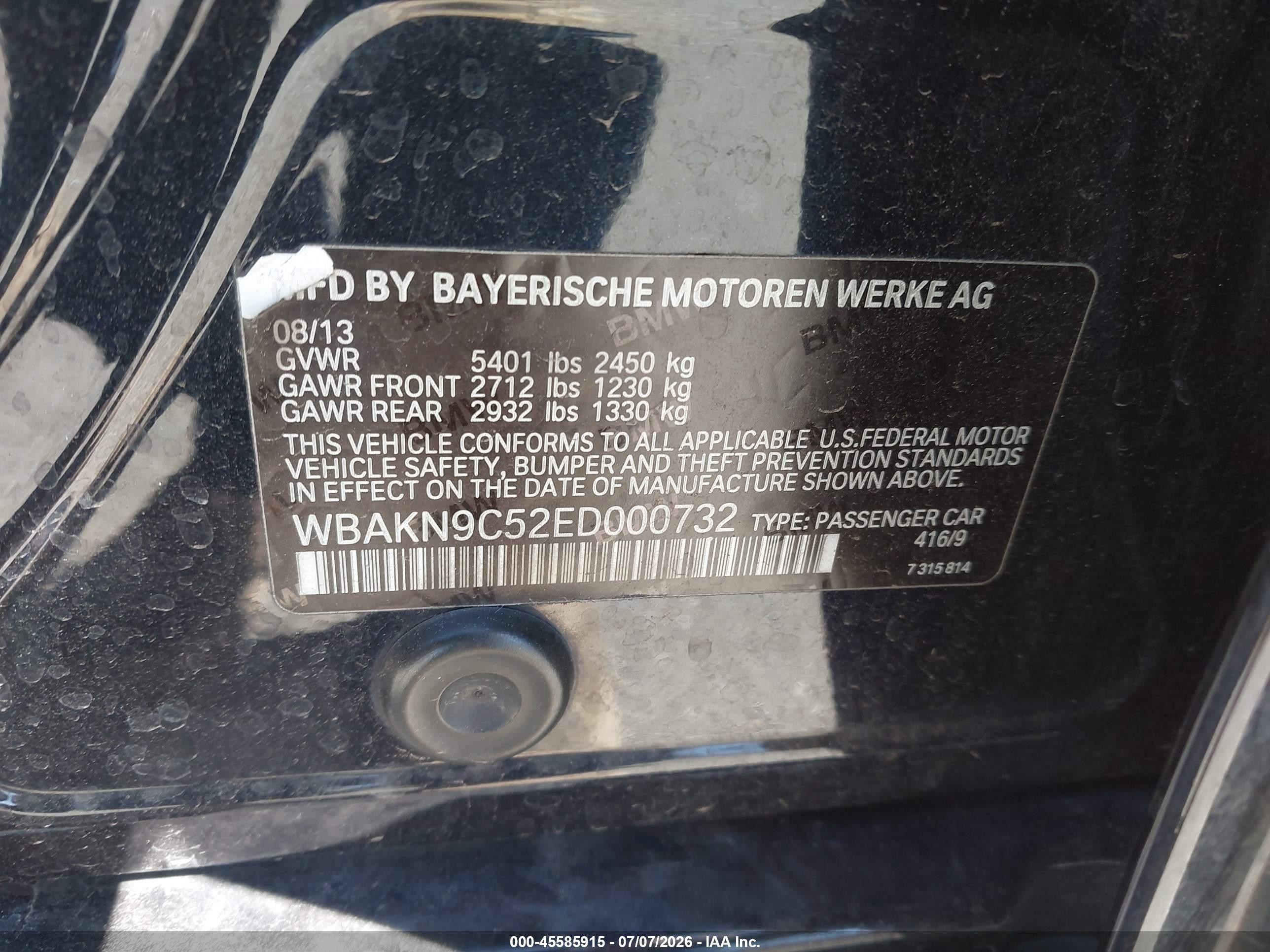 2014 BMW 550I