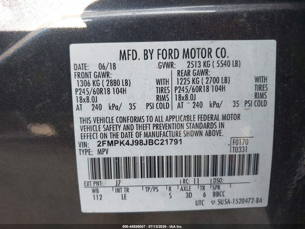 2018 FORD EDGE SEL