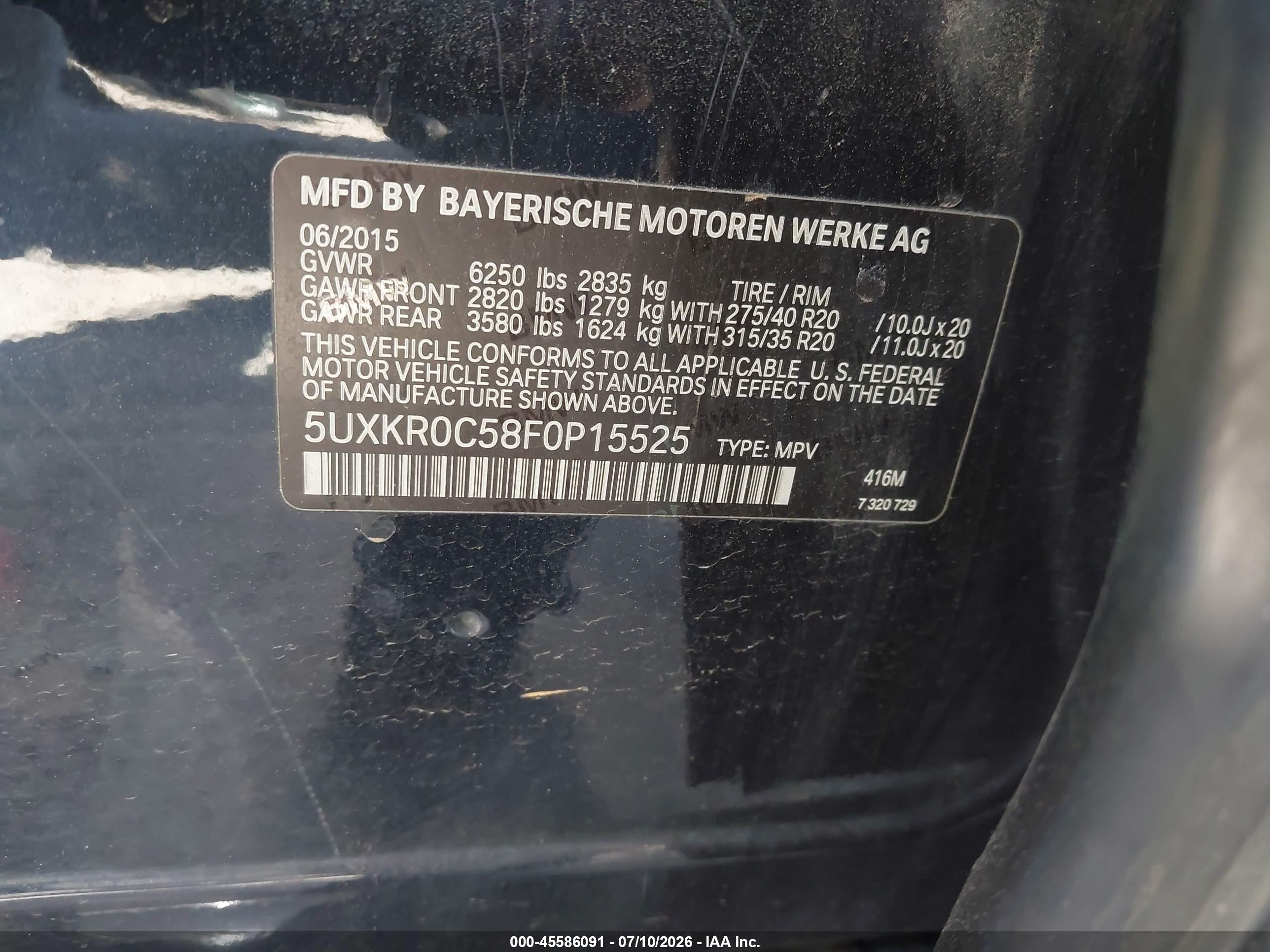 2015 BMW X5 XDRIVE35I