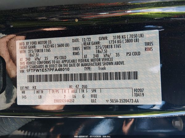 2023 FORD F-150 TREMOR