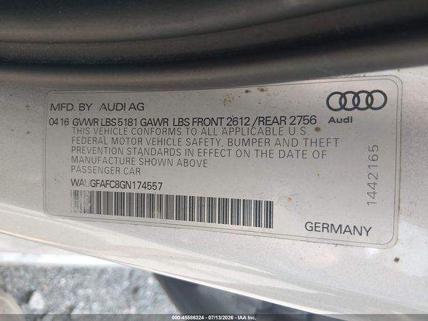 2016 AUDI A6 2.0T PREMIUM PLUS