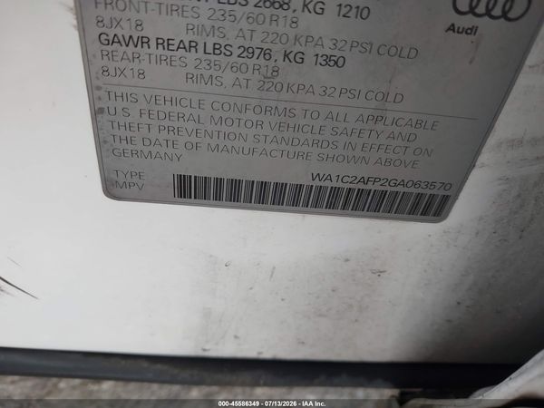 2016 AUDI Q5 2.0T PREMIUM