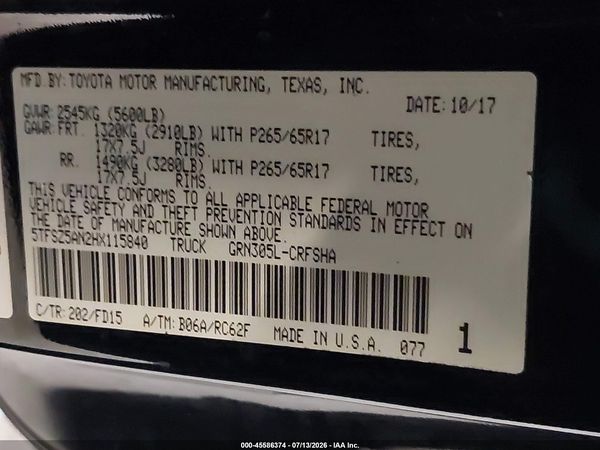 2017 TOYOTA TACOMA TRD SPORT