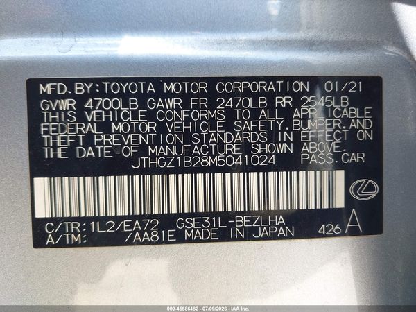 2021 LEXUS IS 350 F SPORT