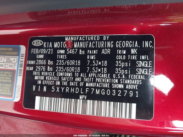 2021 KIA SORENTO EX