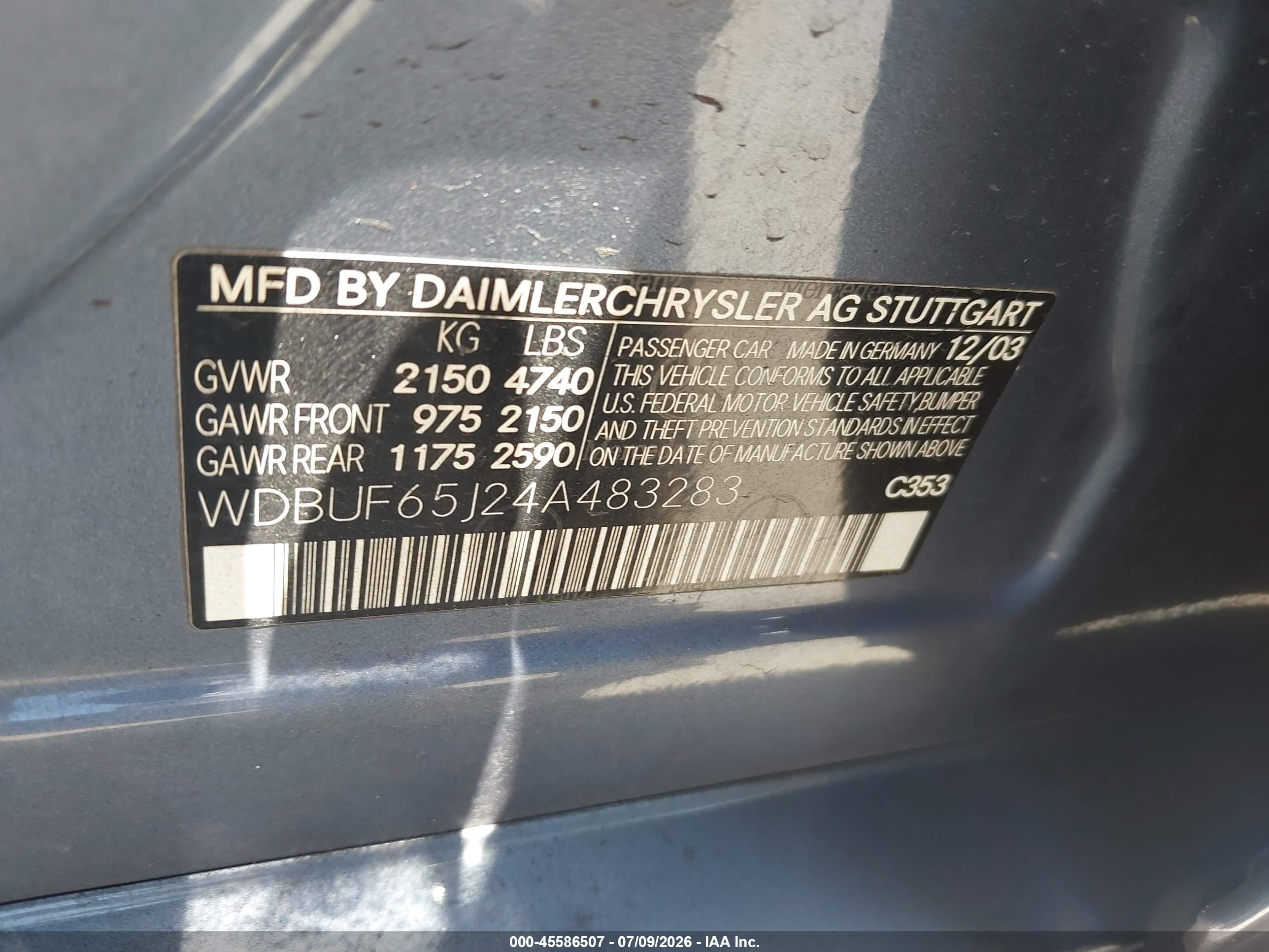 2004 MERCEDES-BENZ E E320