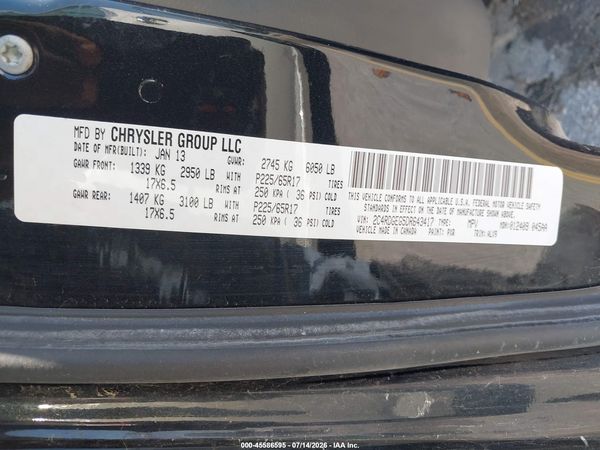 2013 DODGE GRAND CARAVAN R/T — I9