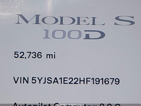 2017 TESLA MODEL S 100D/60D/75D/90D/P100D
