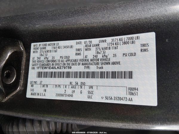 2020 FORD F-150 XLT