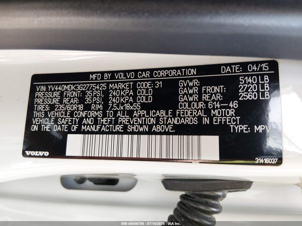 2016 VOLVO XC60 T5 DRIVE-E PREMIER