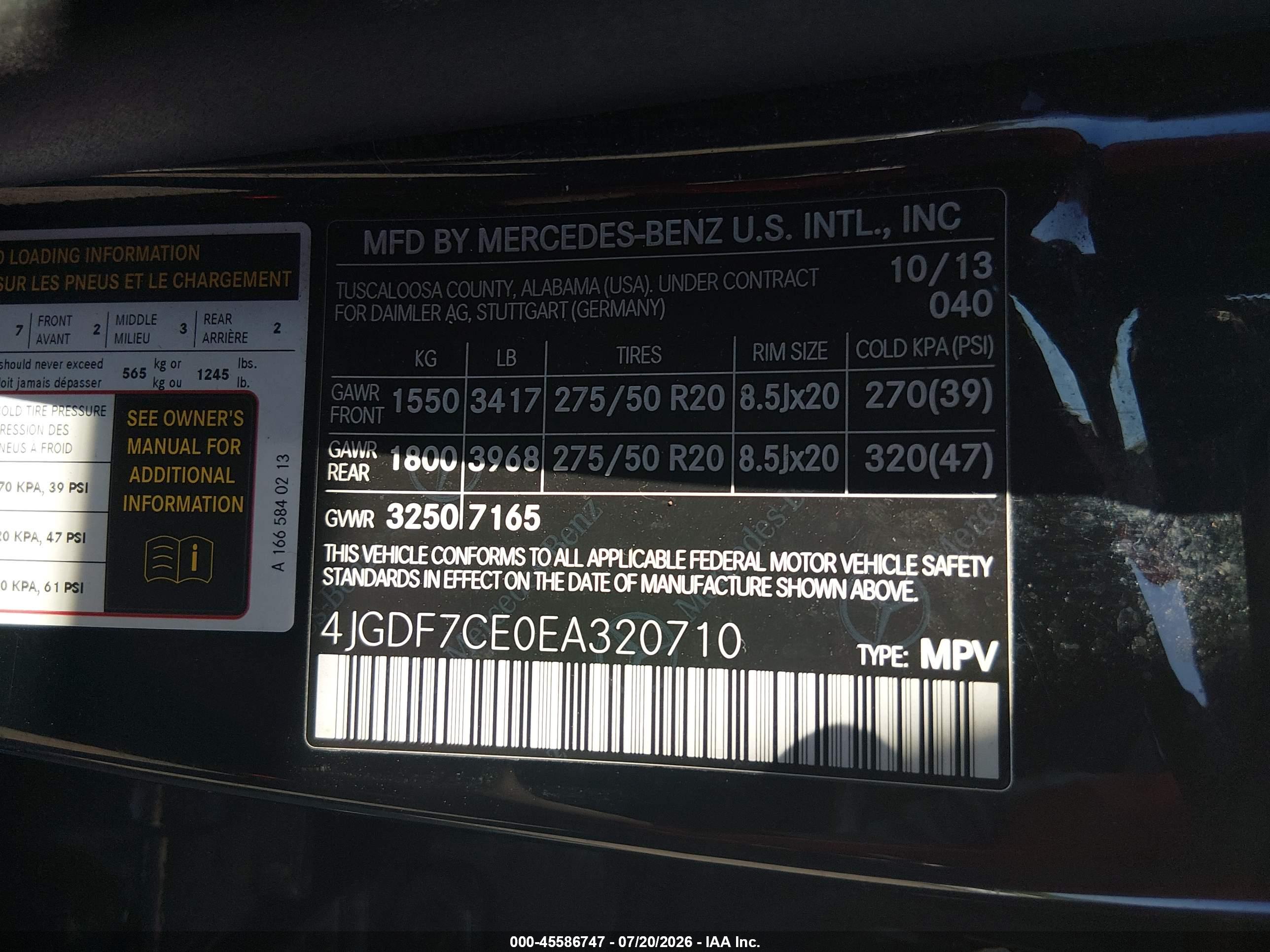 2014 MERCEDES-BENZ GL 450 4MATIC